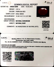3.02/CT Natural Neo Burma Ruby with Govt. Lab Certificate (5661)